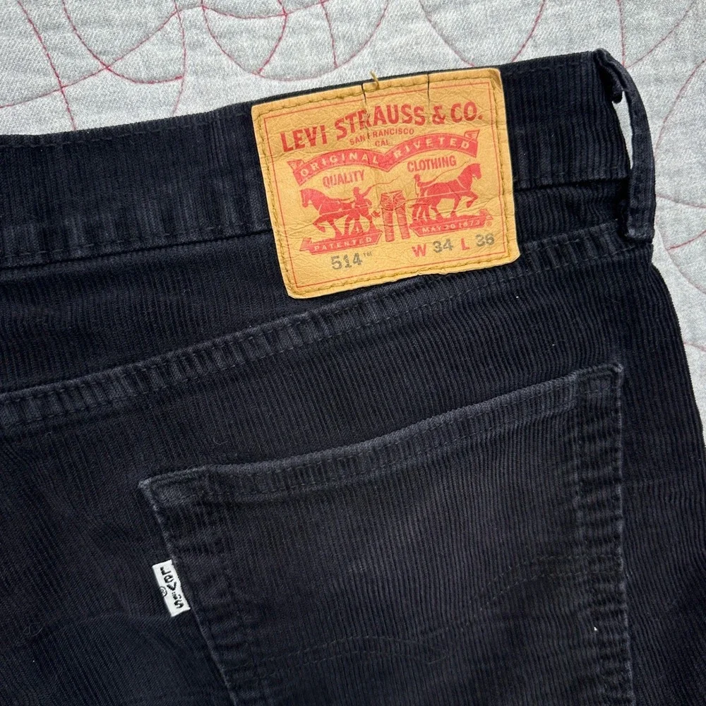 Levis 514 Corduroy Pants Black Slim Straight / Mens 34x36